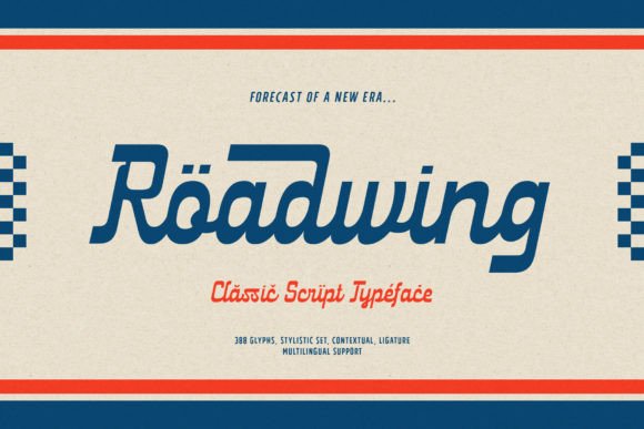 Roadwing: A Retro Script Font for Vintage Campaigns